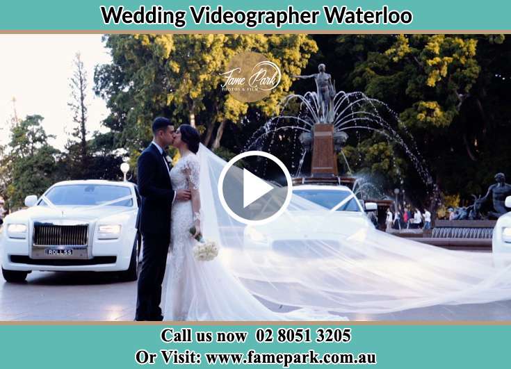 Bride and Groom at the car port Waterloo NSW 2017